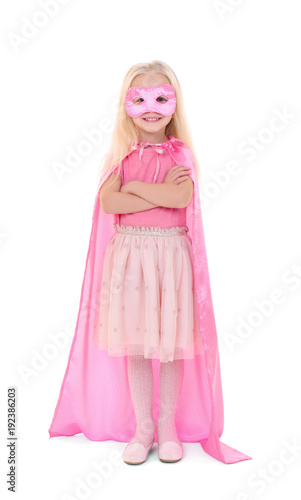 Cute girl in superhero cost...