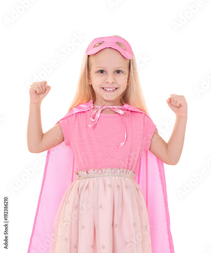 Cute girl in superhero cost...
