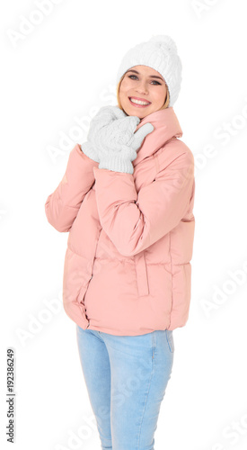 Young woman in warm clothin...