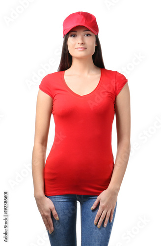 Young woman in stylish t-sh...
