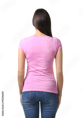 Young woman in stylish t-sh...