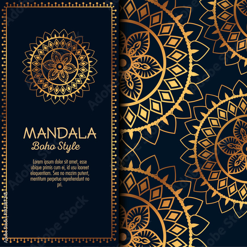 golden mandala pattern background vector illustration design