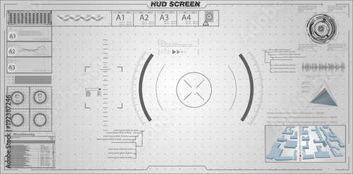 Futuristic Technology HUD Screen. 