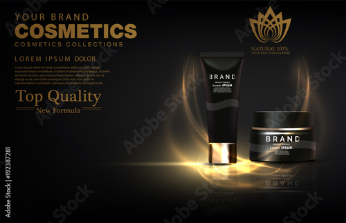 Luxury cosmetic Bottle package skin care cream, Beauty cosmetic product poster
