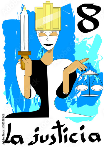 Carta del tarot que representa la justicia.
