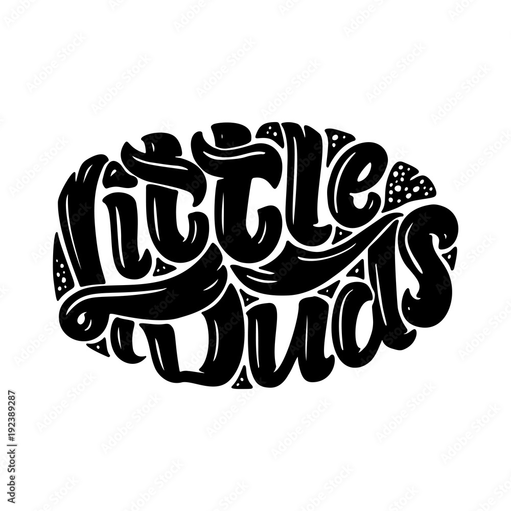 Original hand drawn illustration with lettering for kids shop logo design and prints. Hand drawn vector illustration