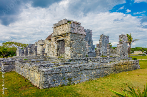 Beautiful Mayan Ruins of Tulum. Tulum Archaeological Site. Mexico