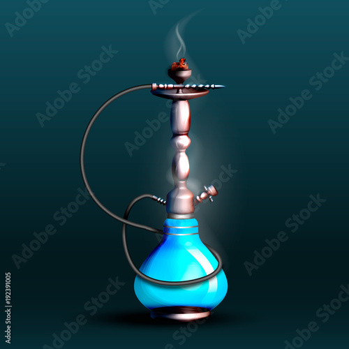 on a dark background a hookah