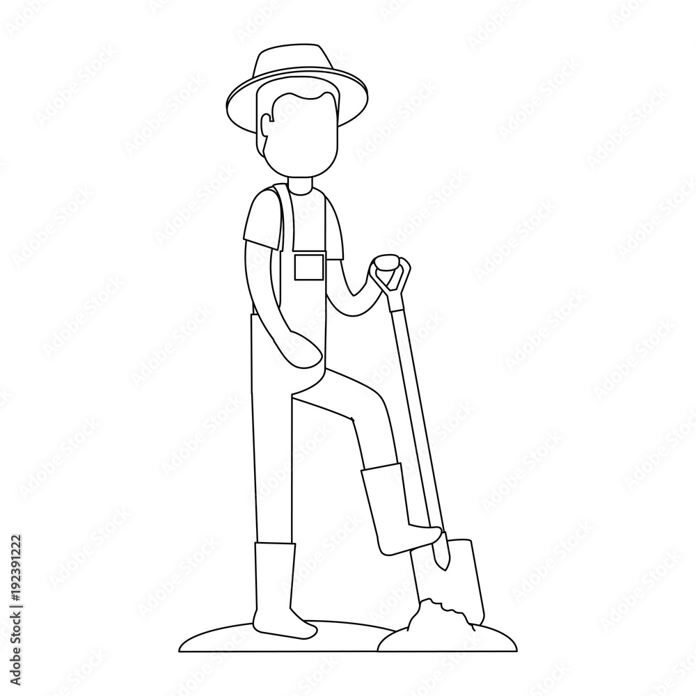 man gardener with shovel avatar character vector illustration design man gardener with shovel avatar character vector illustration design