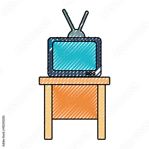 vintage tv on table