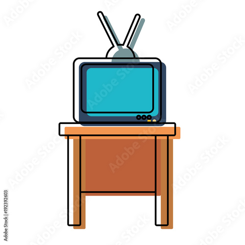 vintage tv on table