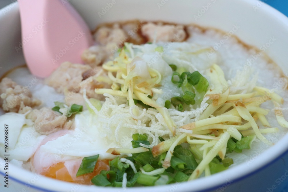 Porridge with pork egg Porridge with pork egg
