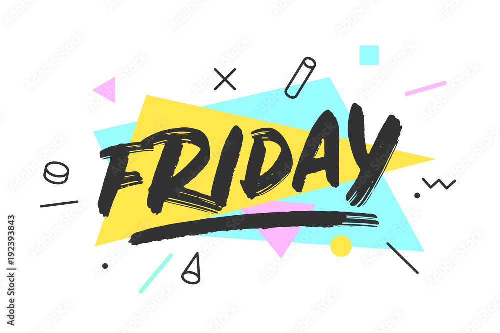 Friday. Background with text friday. Vector illustration. Day of the week  6898528 Vector Art at Vecteezy