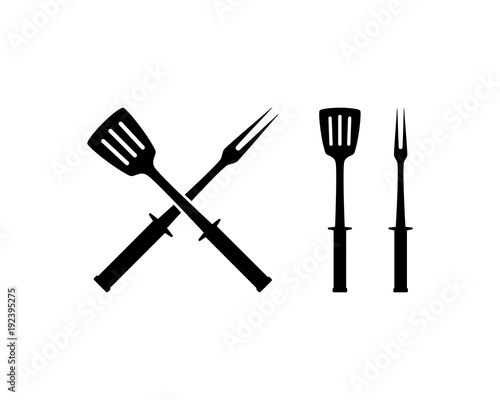 Cross Barbecue Tool for Restaurant Symbol Template Logo Vector