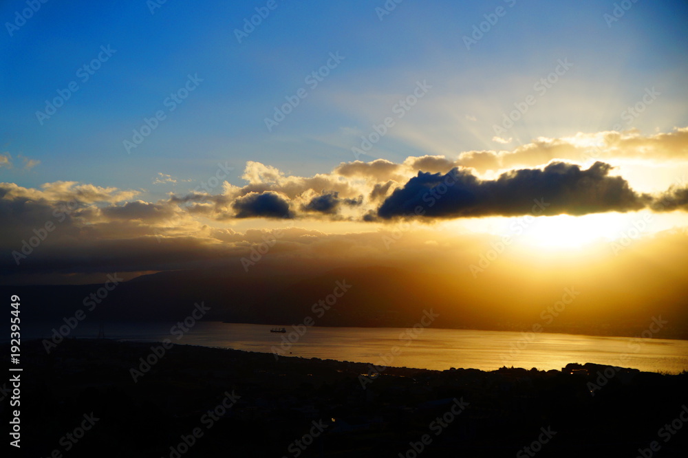 Sunrise on the Strait of Messina