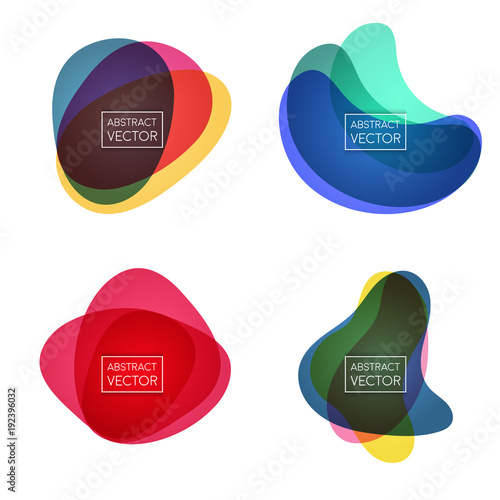 Abstract shapes form. Paper style. Blue and red, yellow, ultraviolet and purple papers. Stock vector.
