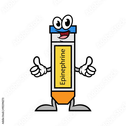 Cartoon Epinephrine Injector Character