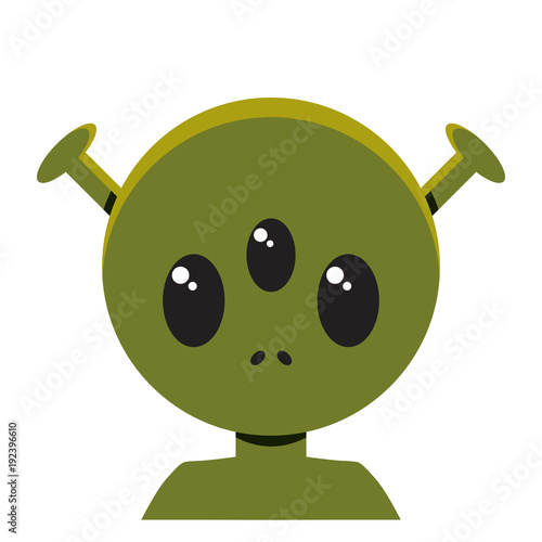 Vector cute alien colorful isolated
