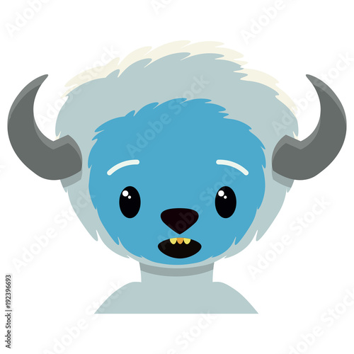 Vector cute yeti colorful isolated