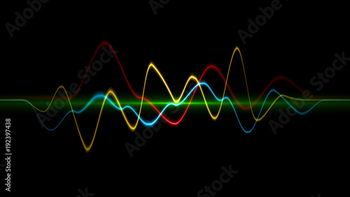Audio digital equalizer technology, pulse musical.abstract of sound wave , light frequencies or bright equalizer . Neon colorful digital musical bar for technology concept