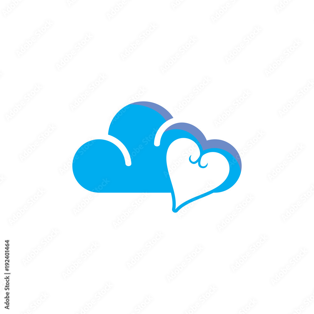 Love Cloud Logo Icon Design