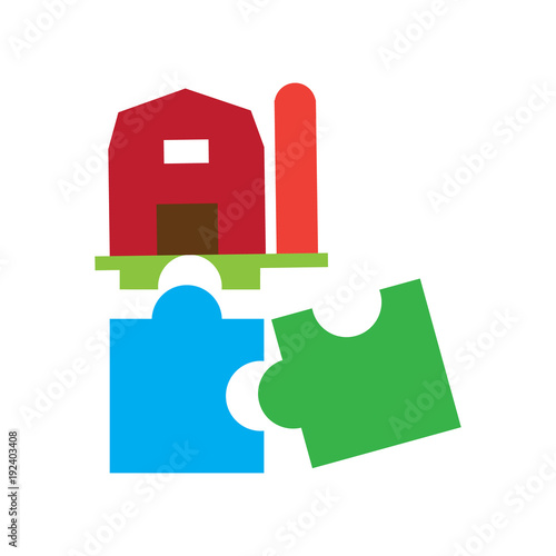 Farm Puzzle Logo Icon Design