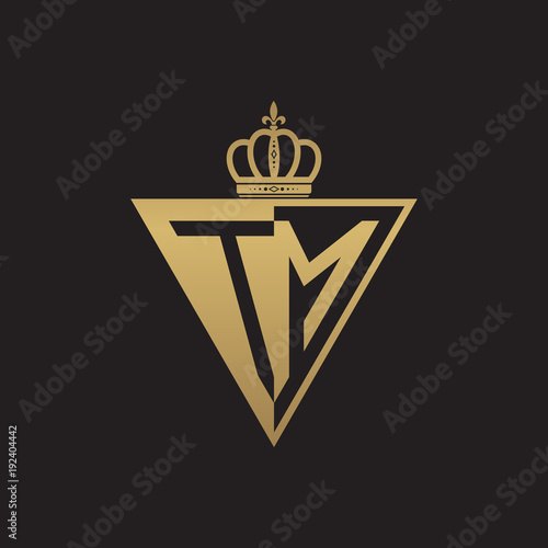 initial two letter half logo triangle gold