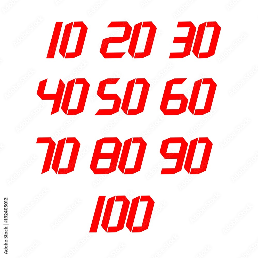 Tens Number Set Vector Template Design Tens Number Set Vector Template Design