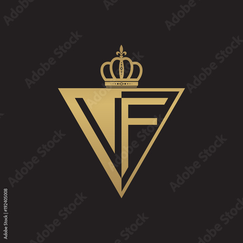 initial two letter half logo triangle gold photo