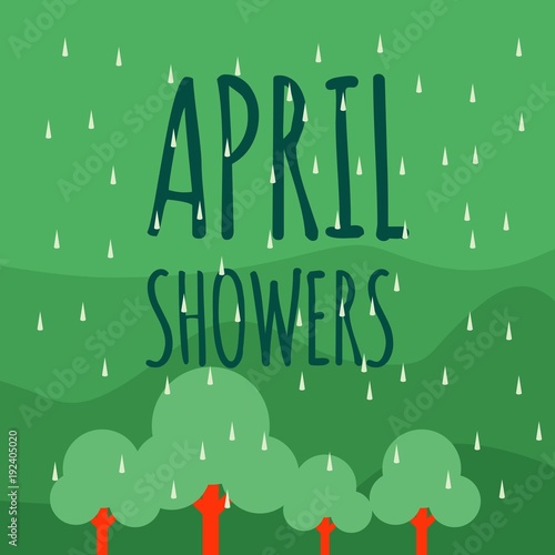 April Showers Vector Template Design