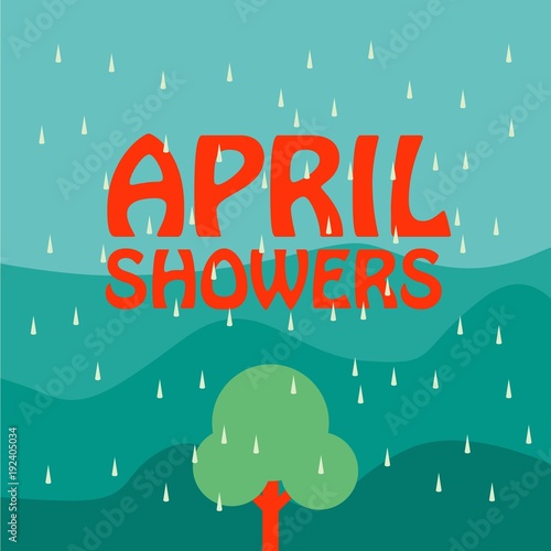 April Showers Vector Template Design