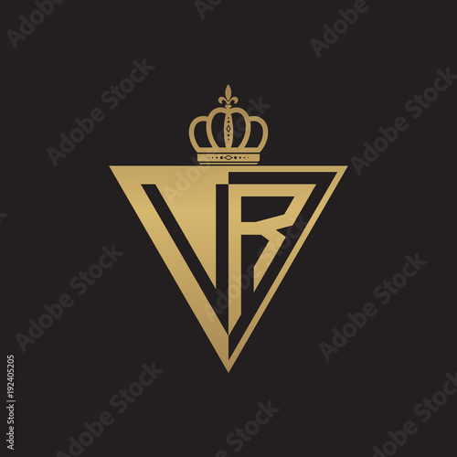 initial two letter half logo triangle gold