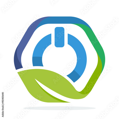 logo icon hexagon shape with the concept of power saving