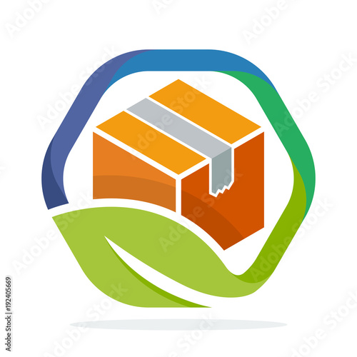logo icon with the concept of environmentally friendly packaging solutions	