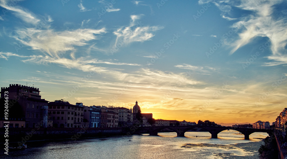 Sunset Over The Arno River