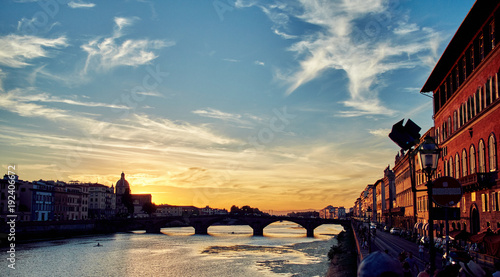 Sunset Over the Arno River