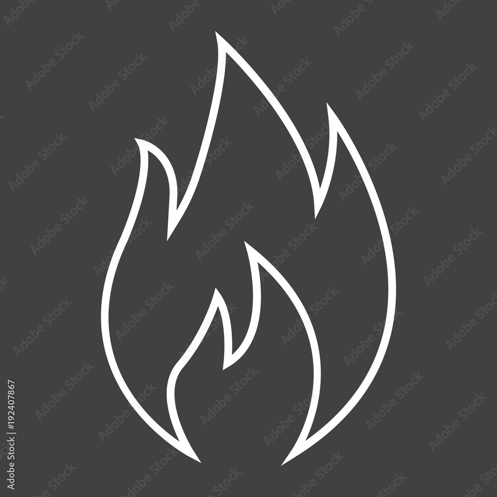 Naklejka premium Flammable symbol line icon, logistic