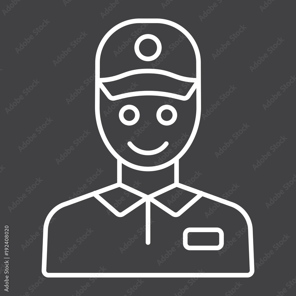 Delivery man line icon, logistic and delivery Delivery man line icon, logistic and delivery