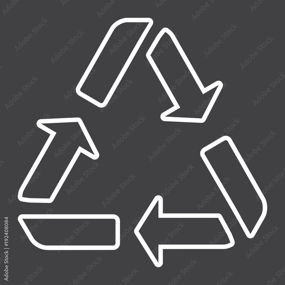 Recycle symbol line icon, eco and delivery Recycle symbol line icon, eco and delivery