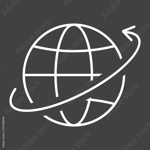 Worldwide shipping line icon, logistic