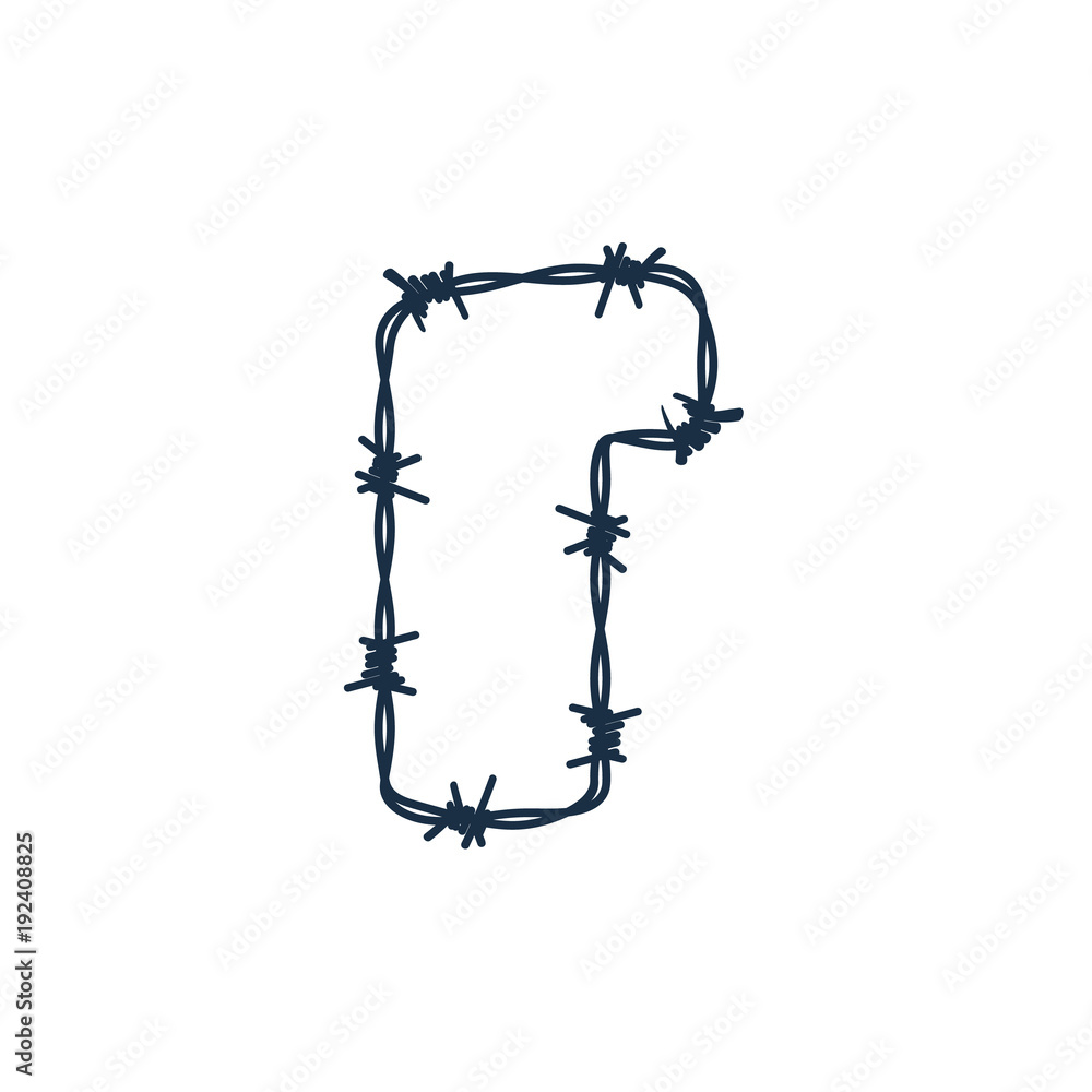 R Barbed Wire Letter Logo Icon Design R Barbed Wire Letter Logo Icon Design