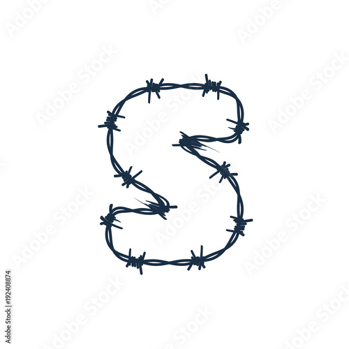S Barbed Wire Letter Logo Icon Design