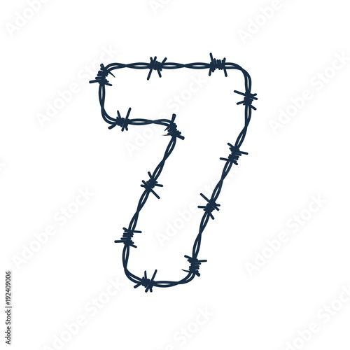 7 Barbed Wire Letter Logo Icon Design