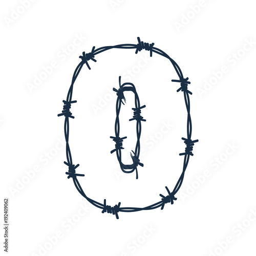 0 Barbed Wire Letter Logo Icon Design