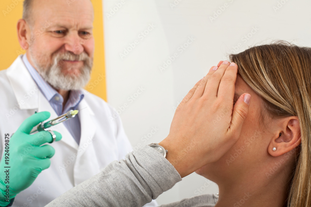 Scared patient before dental anesthesia Scared patient before dental anesthesia