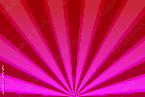 Red banner with rays