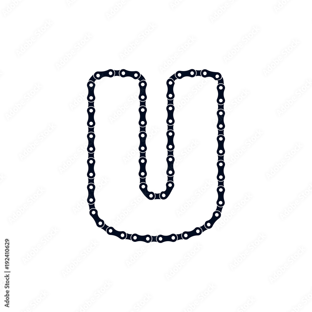 U Bicycle Chain Letter Logo Icon Design U Bicycle Chain Letter Logo Icon Design