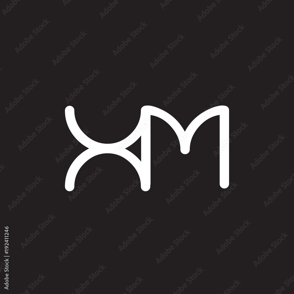 Fototapeta premium initial letter rounded logo modern white