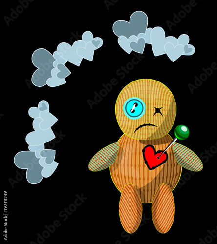  unhappy cartoon style voodoo doll