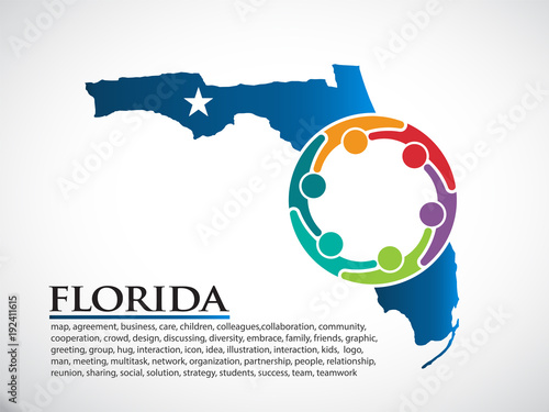 Florida Organization Community People. Vector Illustration